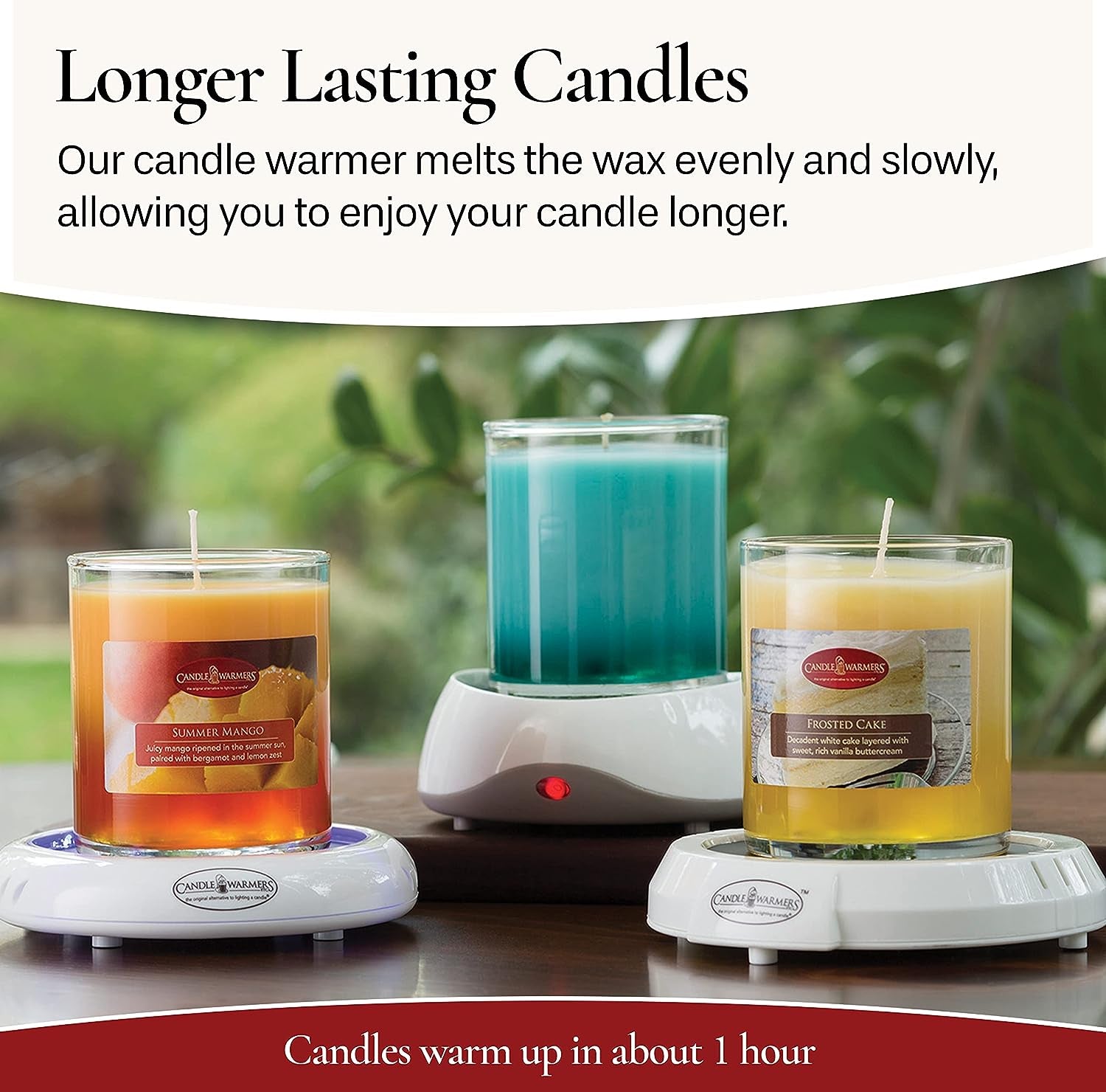 ETC. Auto Shutoff Candle Warmer Plate (White, Plug-In) – Modern Candle Wax Warmer with 8-Hour Timer