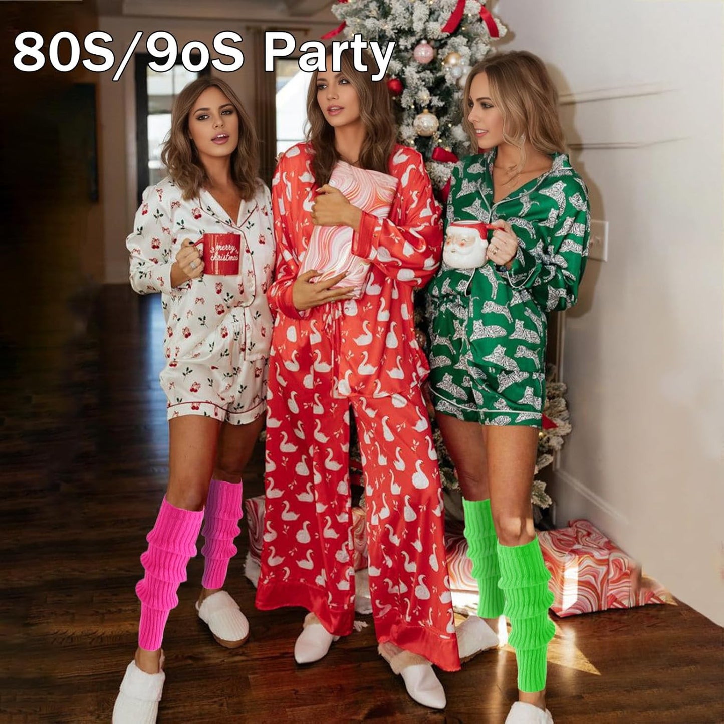 Leg Warmers for Women 80S 90S Outfit Fashion Neon Ribbed Leg Socks Fashion Y2K Neon Accessories Sports Yoga (2 Pairs)