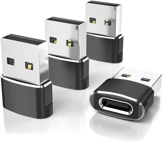 USB to USB C Adapter 4 Pack,Usbc Female to a Male Car Charger,Type C Converter for Iphone 16 16E Pro Max,15 14 13 12 Plus,Apple Watch Iwatch 10 9 8,Airpods,Ipad Air Mini 6 7,Samsung Galaxy S25