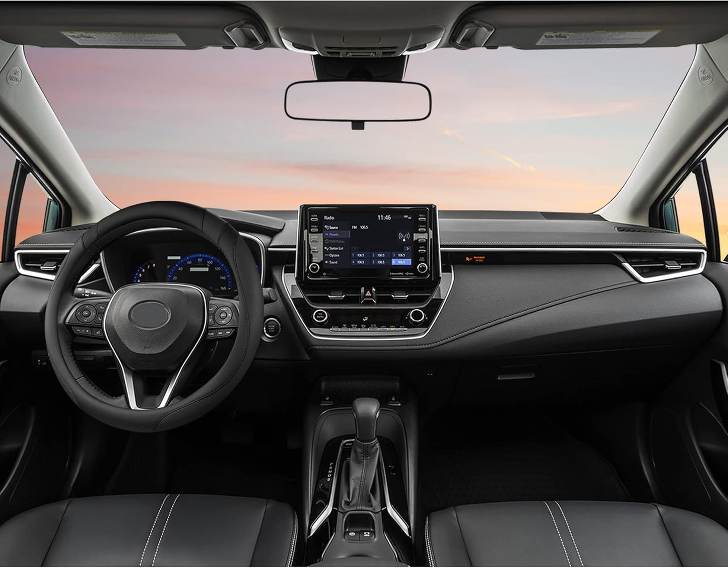 Customized Auto Car Steering Wheel Cover for Toyota (Black)