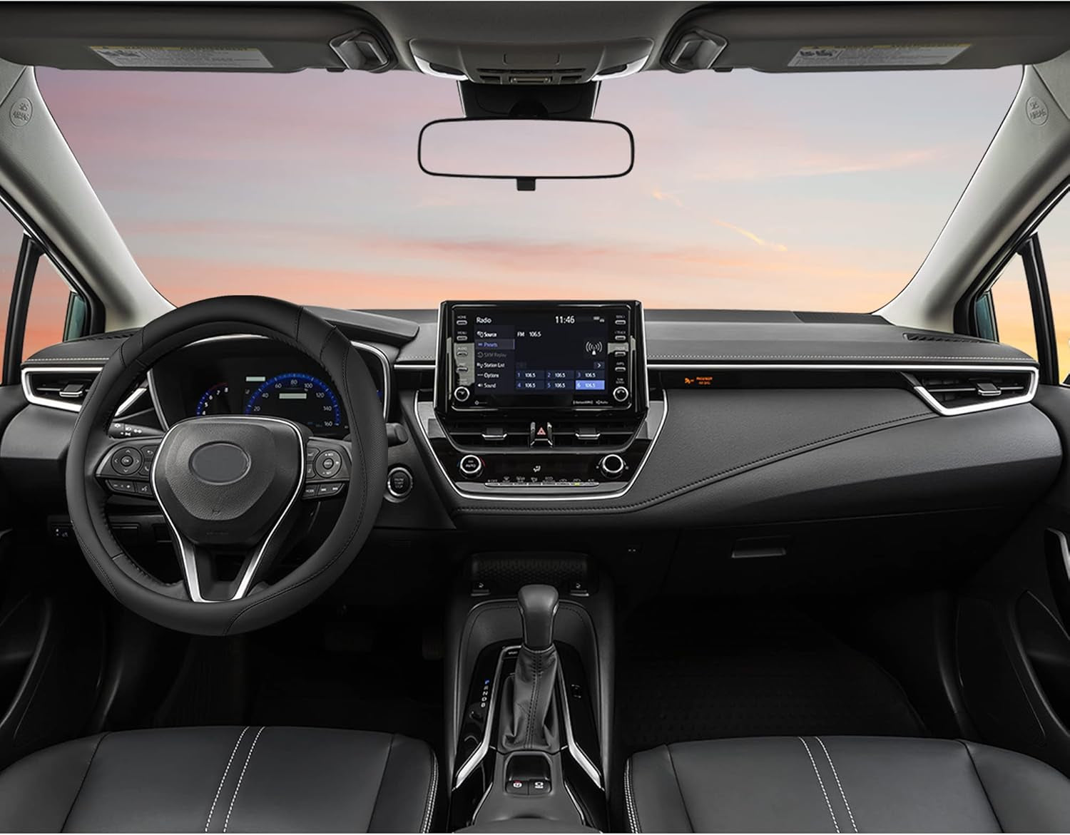 Customized Auto Car Steering Wheel Cover for Toyota (Black)