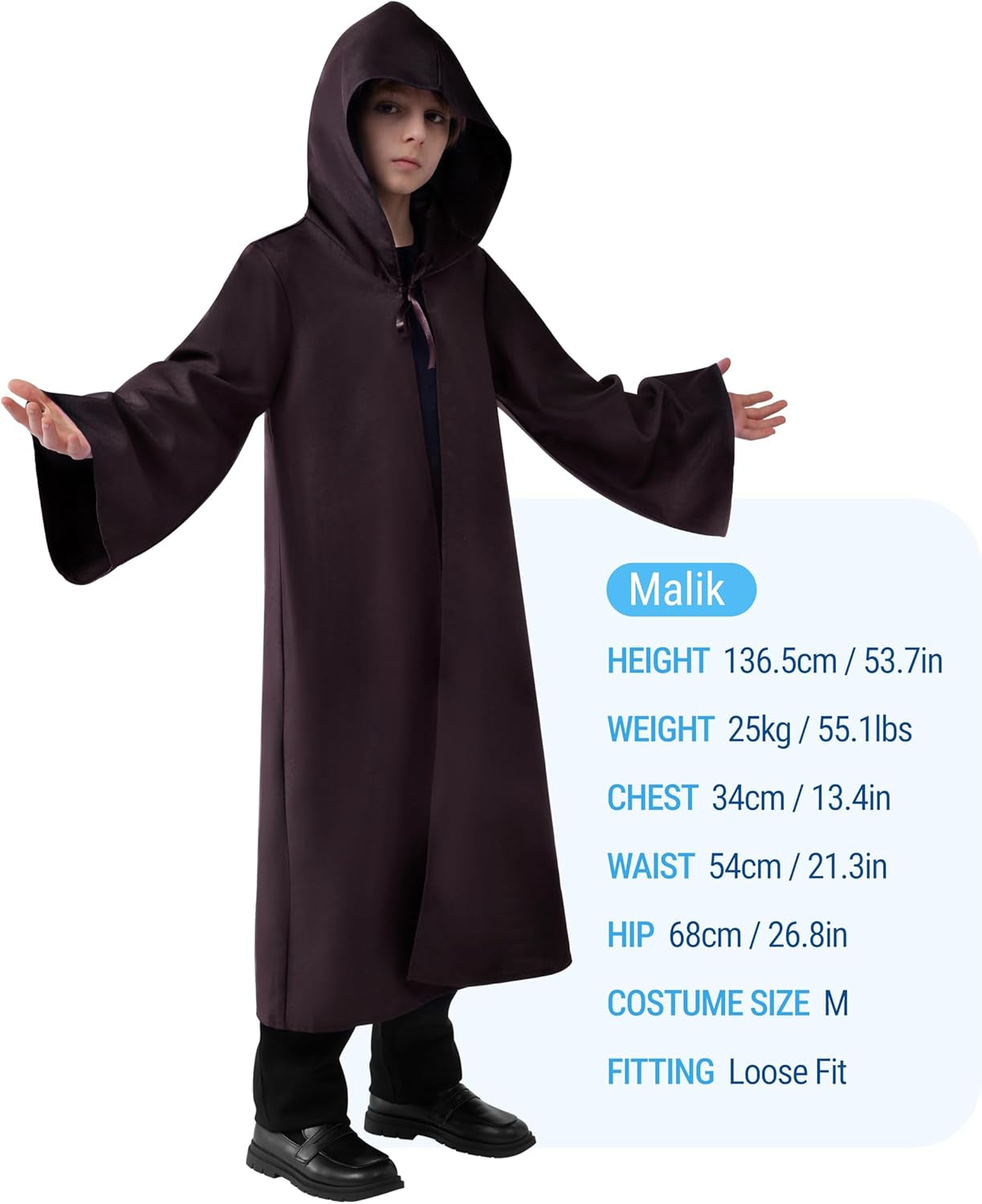 Boys Halloween Costumes, Kids Knight Cloak Tunic Hooded Robe Toddler for Halloween Cosplay Parties