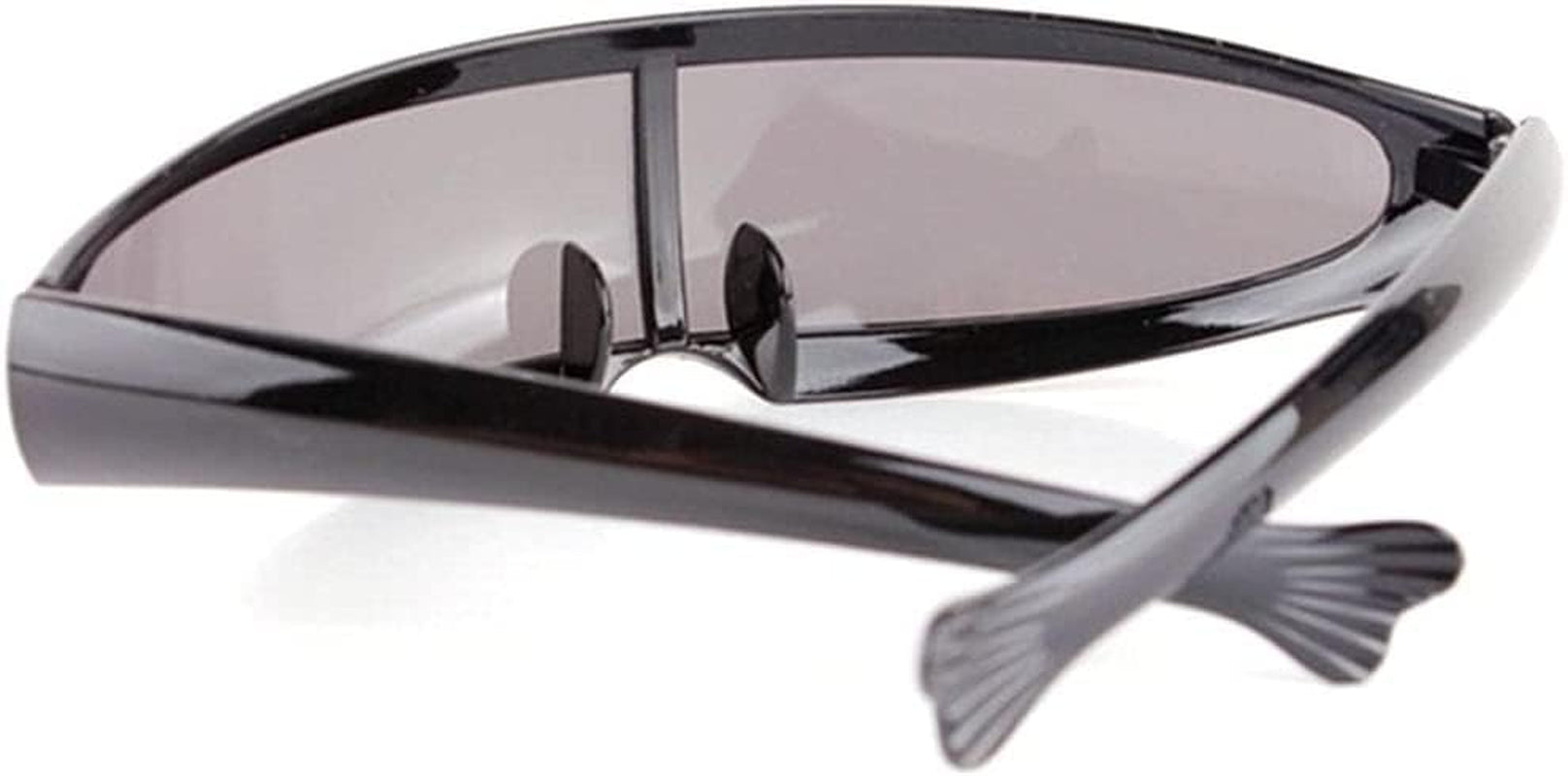 Futuristic Cyclops Cyberpunk Visor Sunglasses Mirrored Lens Narrow Sunglasses Personality Cosplay Costume Eyeglasses Photo Props Costume Eyewear Glasses Funny Party Mask Decoration（Black+Blue）