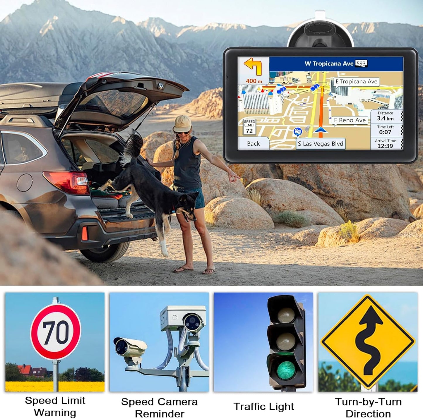 GPS Navigator for Car Truck, GPS Commercial Drivers 2025 Trucker GPS for Semi Truck with 7 in GPS Navigation Systems(Map Free Lifetime Updates), Voice Assist, Speed Limit Warnings TRUCK DRIVER