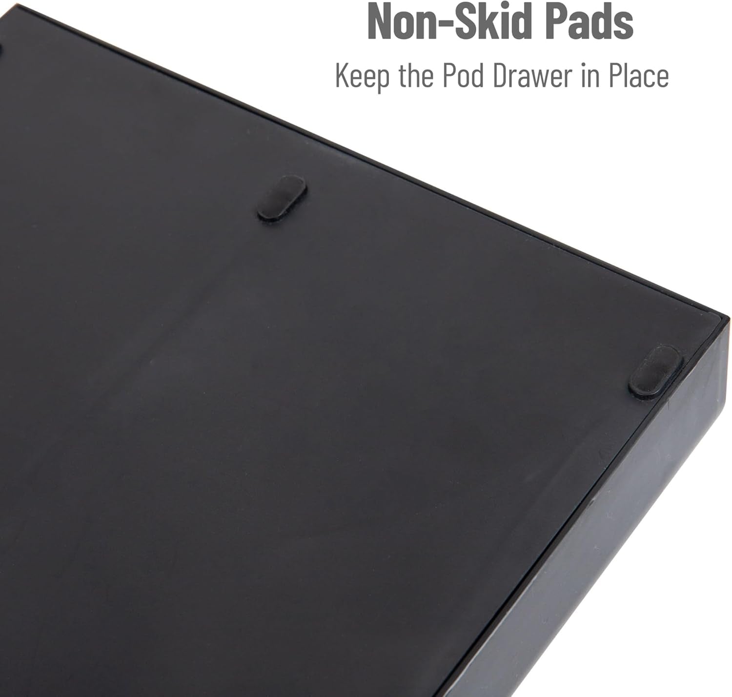 Single Serve Pod Organizer, 2 Drawers, 24 Pod Capacity, Keurig Mini Compatible, 9.5"L X 12.25"W X 2.5"H, Black