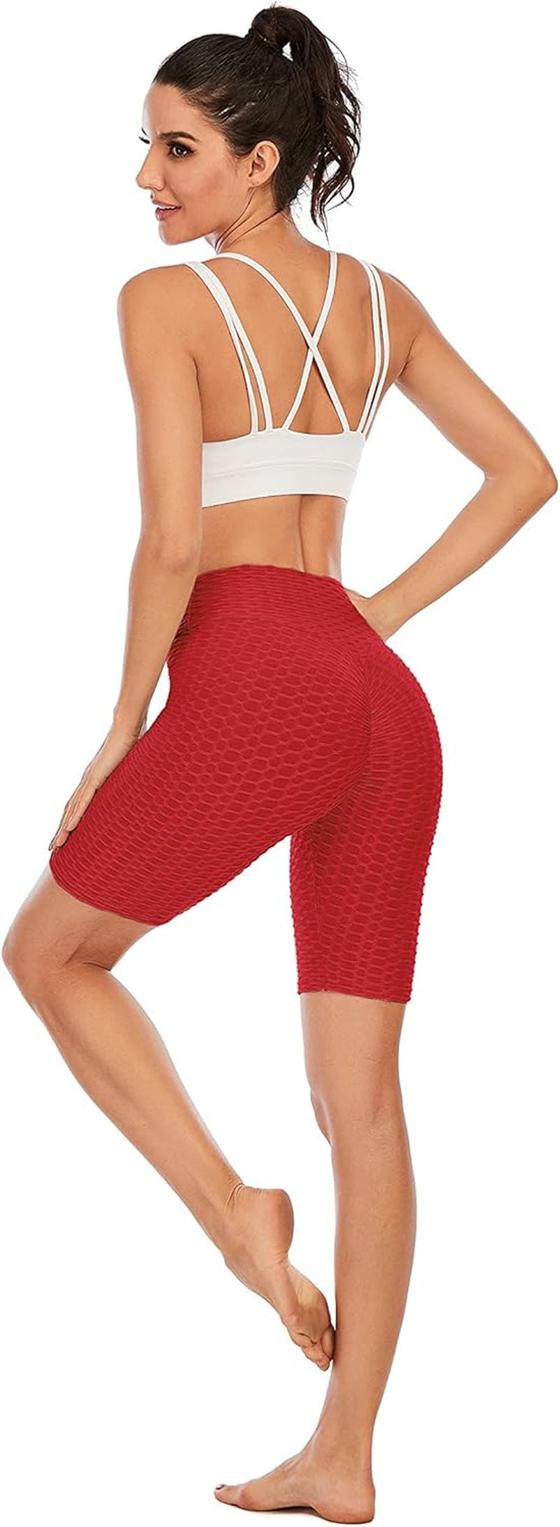 Women TIK TOK Leggings Shorts Butt Lift Scrunch Textured Leggings Workout Running Beach Hot Shorts