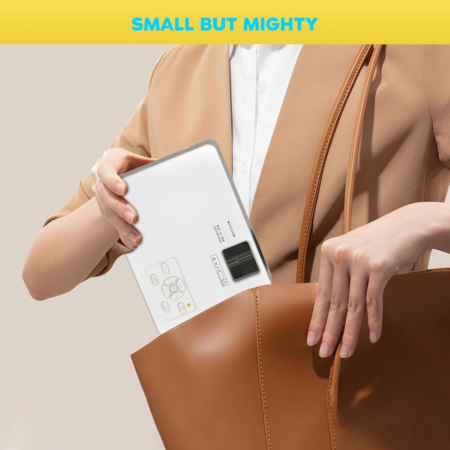 Mini Bluetooth Projector, Full HD 1080P Supported Portable Outdoor Movie Projector for Ios, Android, Windows, Compatible with TV Stick/Hdmi/Smartphone/Ps4/Usb [Remote Included]