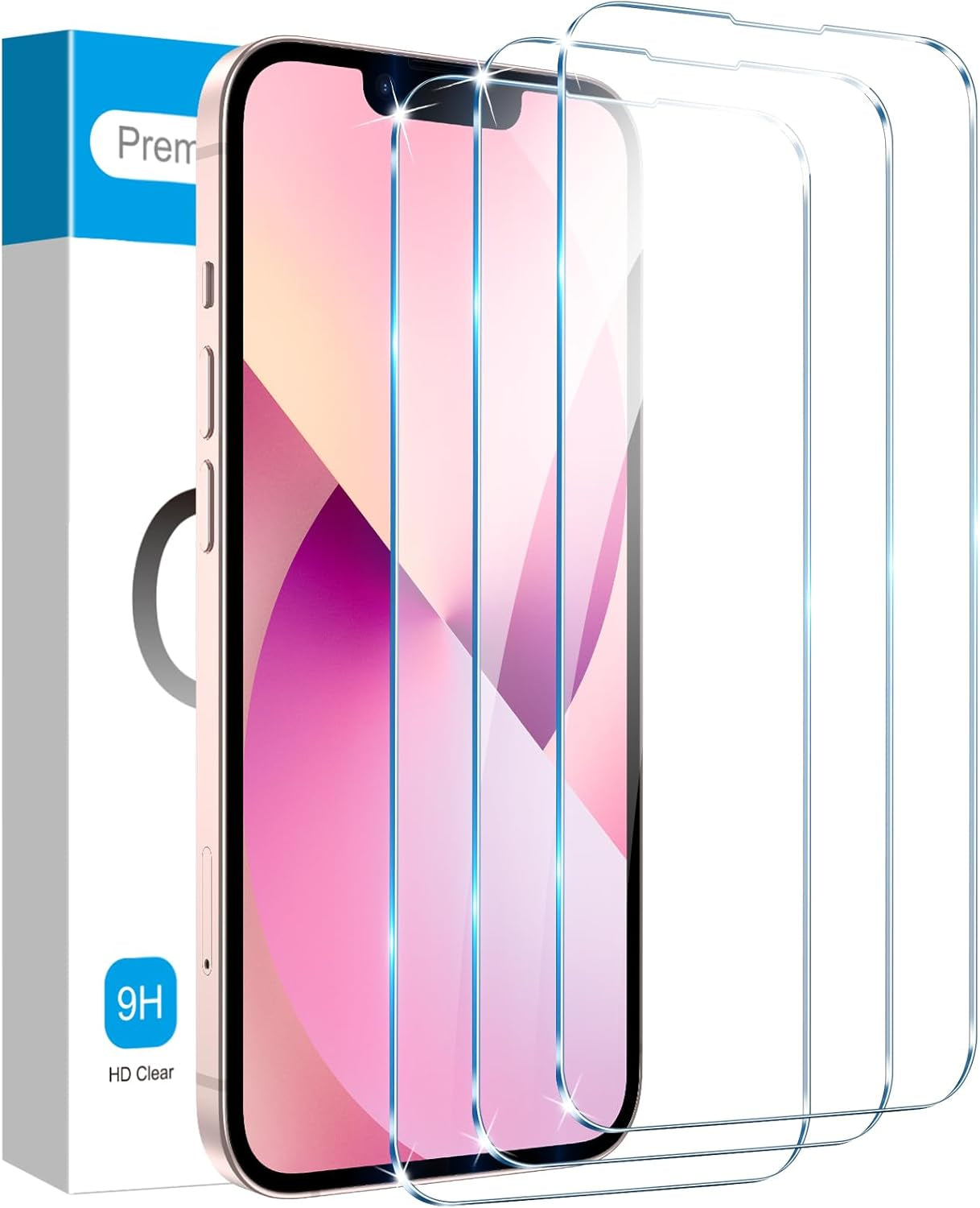 for [3 Pack] Iphone 16E/Iphone 13/13 Pro/14 Screen Protector Glass, 9H Tempered Glass Case Friendly HD Film Accessories Iphone 16E 13 13Pro 14 6.1"