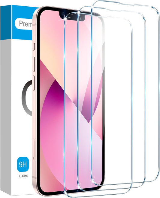 for [3 Pack] Iphone 16E/Iphone 13/13 Pro/14 Screen Protector Glass, 9H Tempered Glass Case Friendly HD Film Accessories Iphone 16E 13 13Pro 14 6.1"