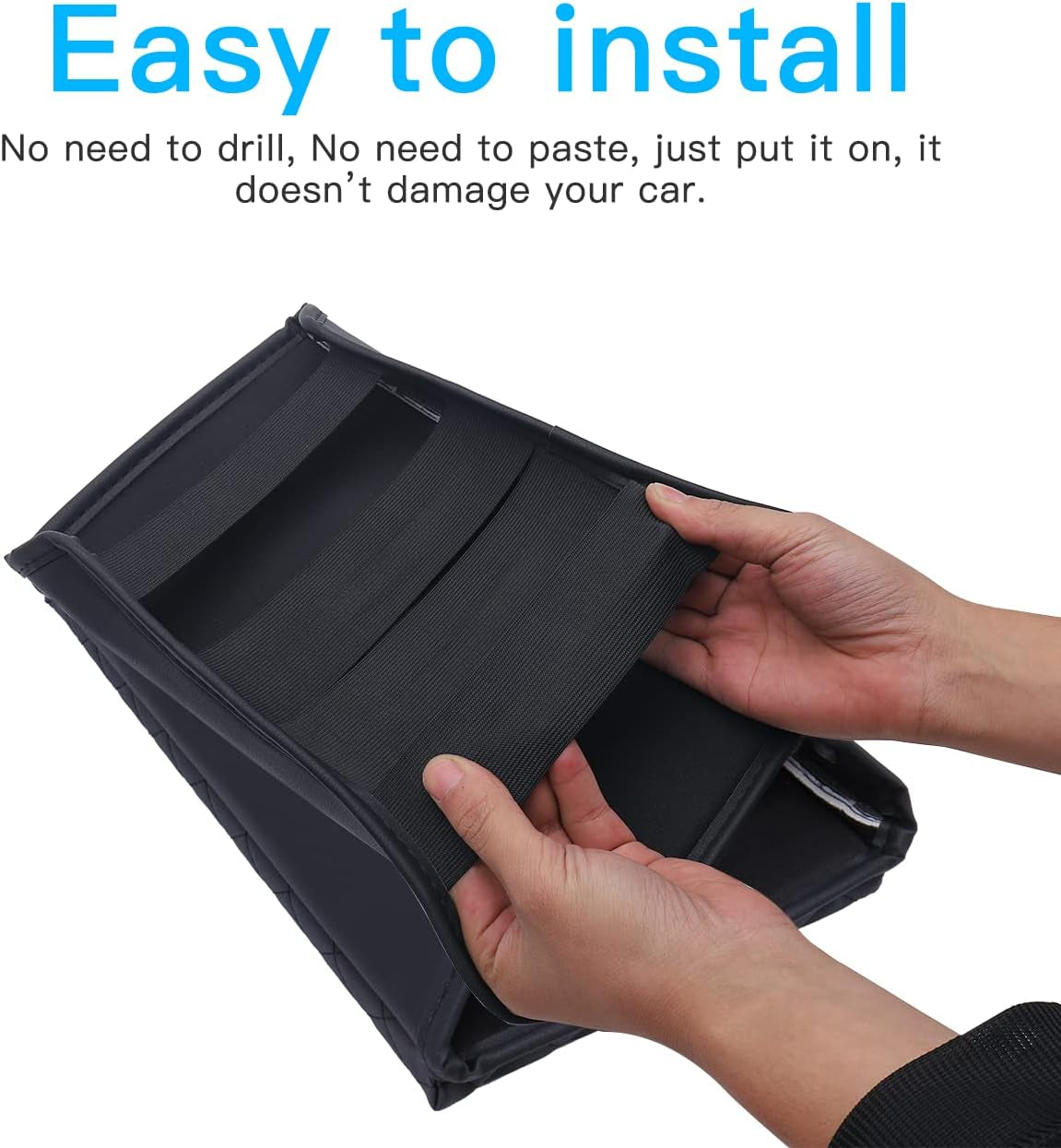 Center Console Cover for Tesla Model 3 Model Y, PU Leather Armrest Box Cushion Protector Accessories