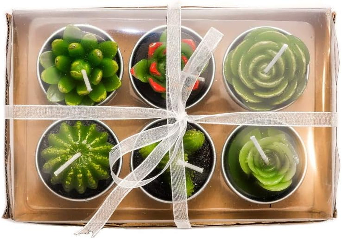 Cactus Tealight Candles, Unscented Decoration Tea Lights Candle, for Decor, Party Favors, Wedding, Baby, and Bridal Shower (12 Pieces)