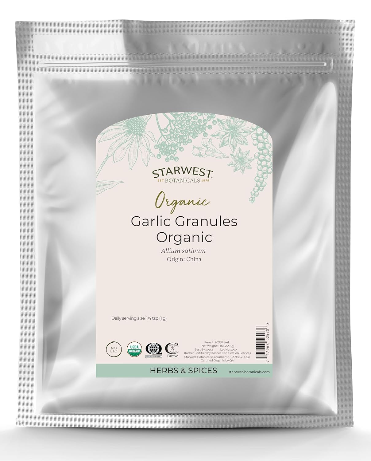 Organic Garlic Granules, 1 Pound Bags TLBH