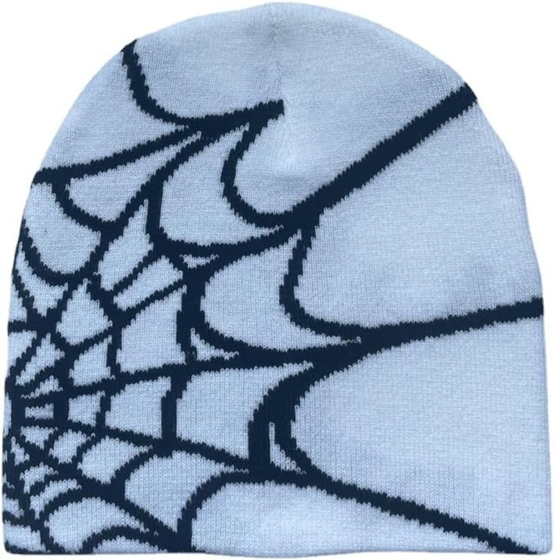 Y2K Gothic Spider Pattern Wool Acrylic Knitted Hat Women Beanie Winter Warm Beanies Men Casual Skullies Outdoor