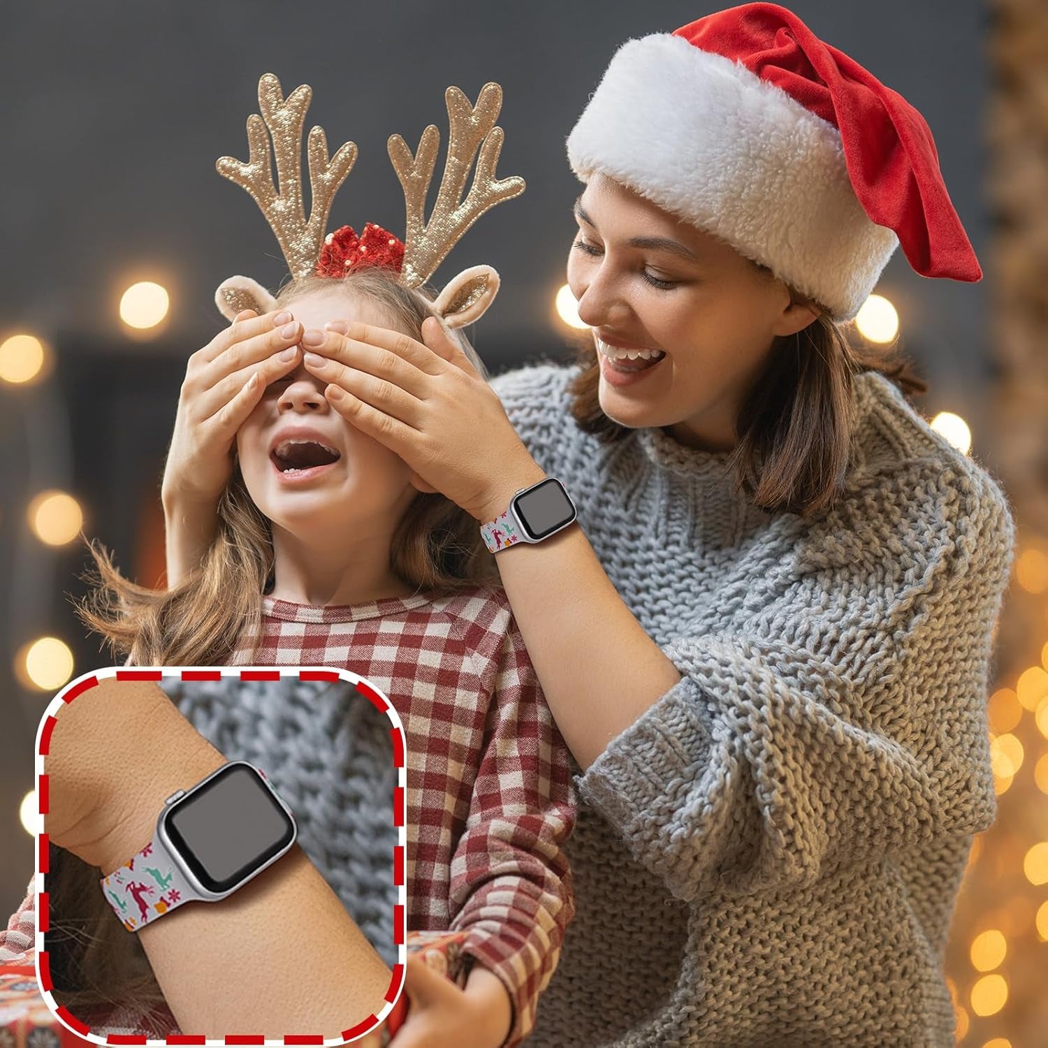 Christmas Silicone Bands Compatible with Apple Watch Band 38Mm 40Mm 41Mm 42Mm 44Mm 45Mm 49Mm, Soft Strap Pattern Printed Wristband for Iwatch Series 9 8 SE 7 6 5 4 3 2 1 Ultra Women Men