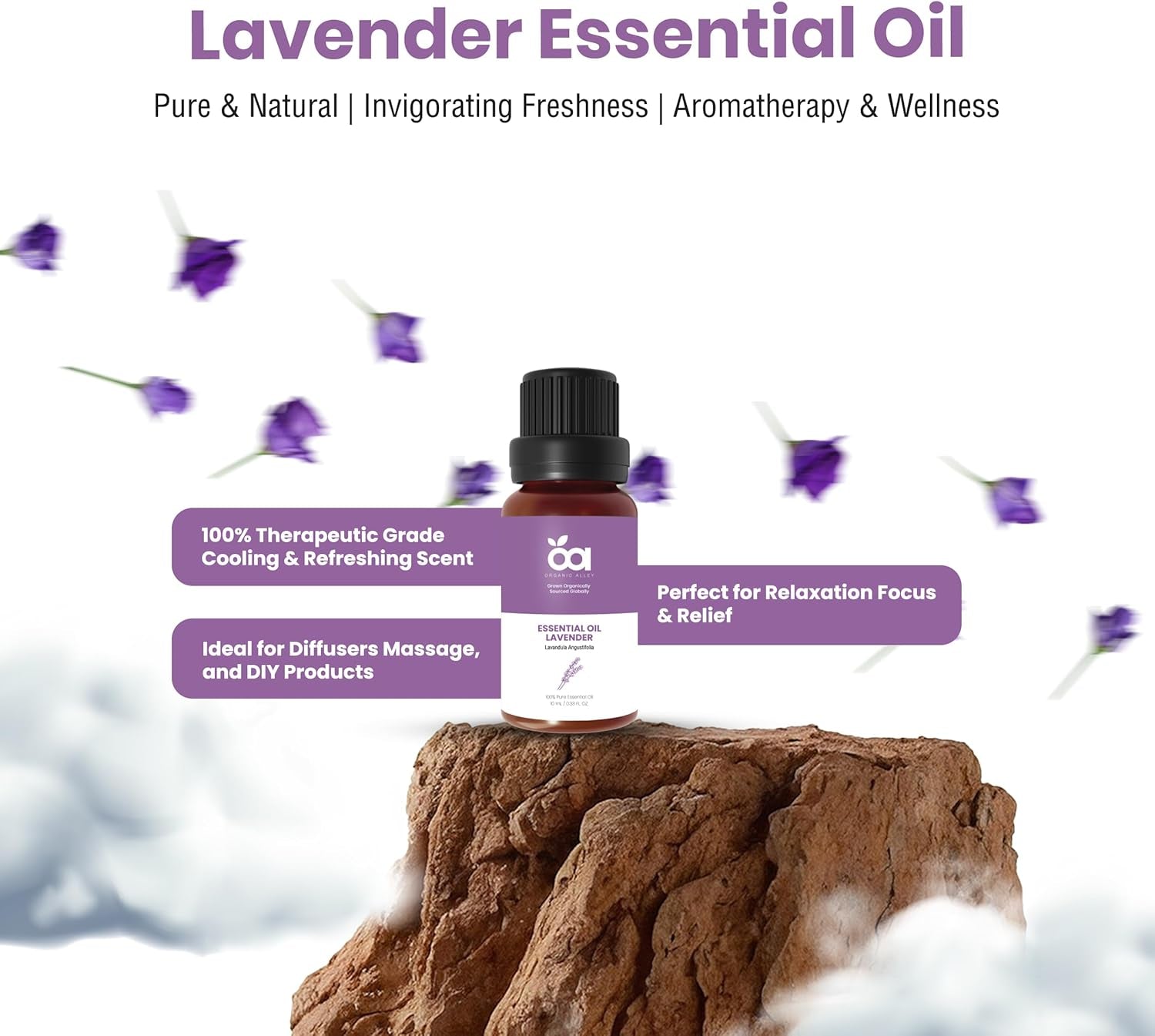 Lavender Essential Oil by  | 100% Pure Therapeutic Grade | Natural Aromatherapy Oil | Essential Oil for Relaxation | Lavandula Angustifolia (0.33 Fl Oz, Lavender) TLBH