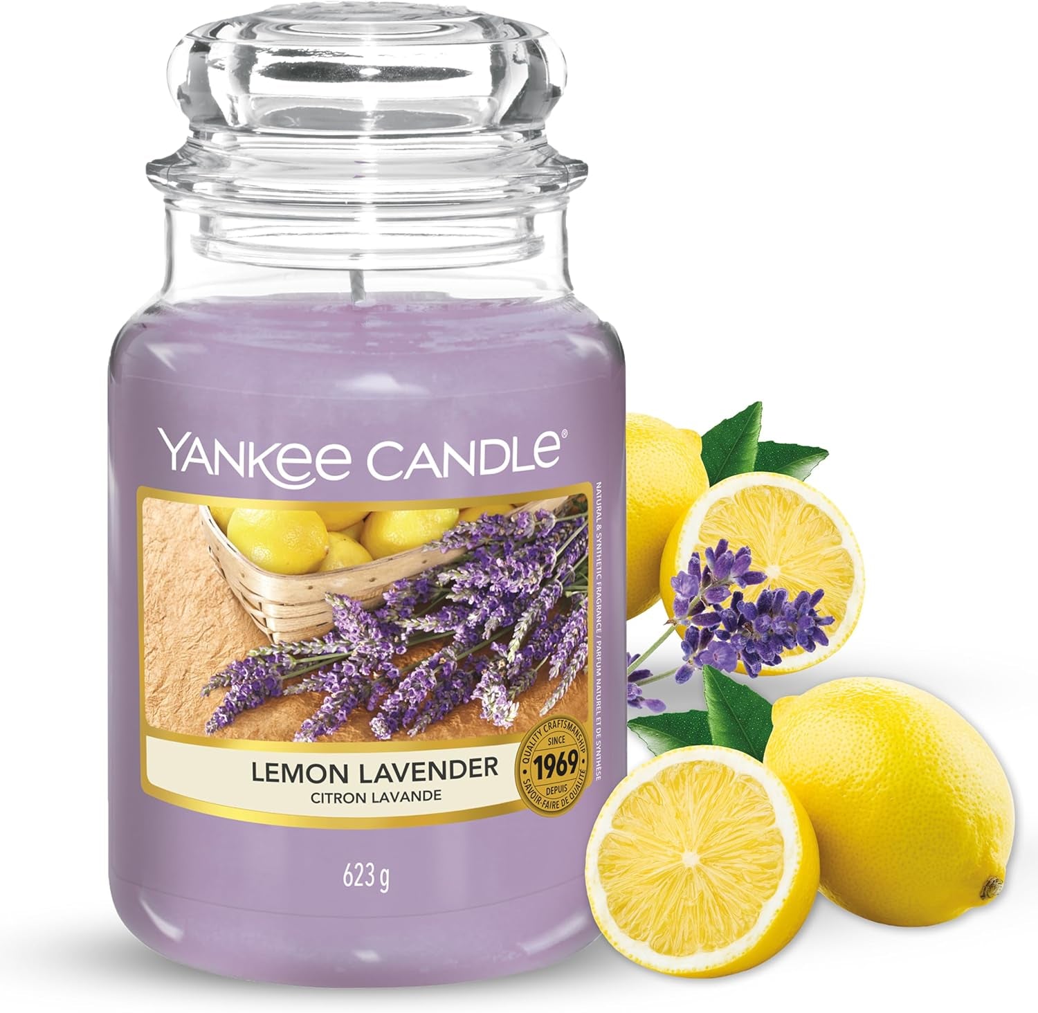 Sage & Citrus Scented, Classic 22Oz Large Jar Single Wick Candle, over 110 Hours of Burn Time, Ideal for Home Decor and Gifts