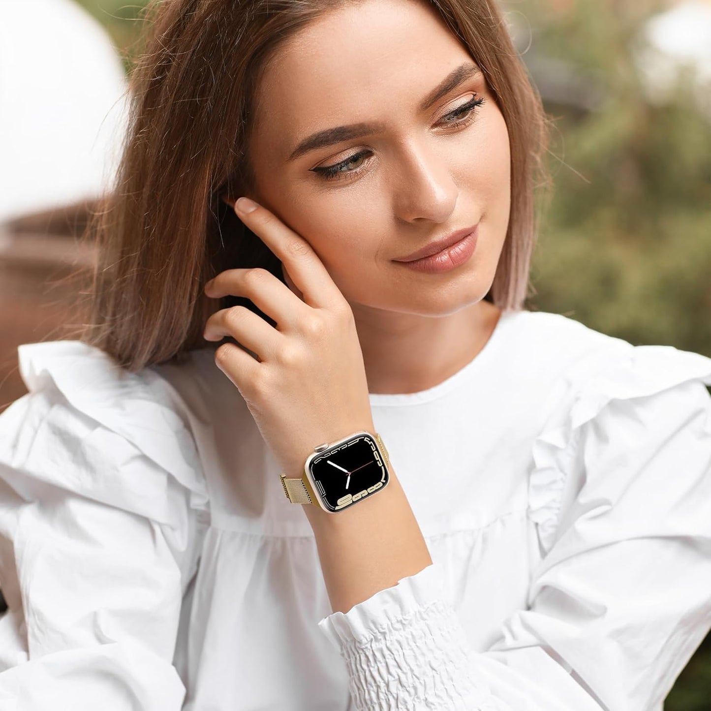 2 Pack Slim Stainless Steel Band & Milanese Mesh Strap Compatible with Apple Watch Band 38Mm 40Mm 41Mm 42Mm(S10), Thin Metal Replacement Bands for Iwatch Series SE 10 9 8 7 6 5 4 3 2 1