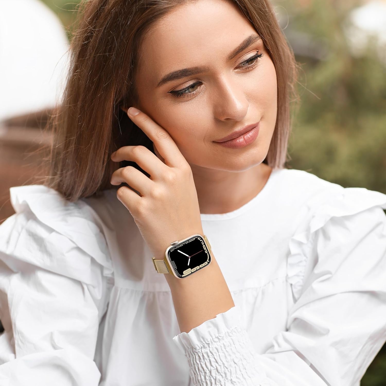 2 Pack Slim Stainless Steel Band & Milanese Mesh Strap Compatible with Apple Watch Band 38Mm 40Mm 41Mm 42Mm(S10), Thin Metal Replacement Bands for Iwatch Series SE 10 9 8 7 6 5 4 3 2 1