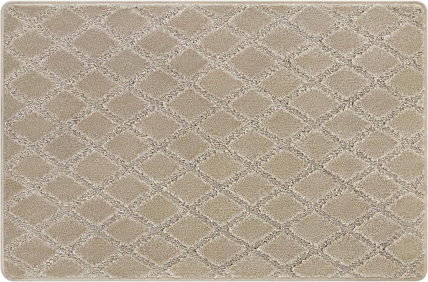 Carpet Stair Tread Landing Mat Tape Free Self Adhesive Non Slip Skid Resistant Indoor Doormat Area Rug Floor Mat for Kitchen Bathroom Workstations Washable 2' X 3'