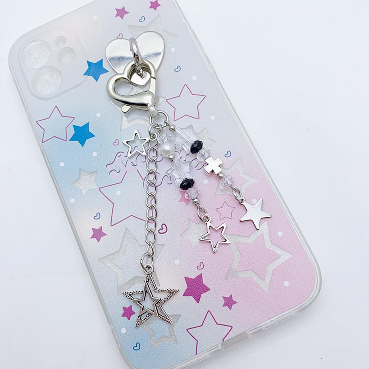 Cute Keychain Aesthetic Y2K Keychain Accessories Heart Butterfly Strawberry Bear Key Chain for Keys Bags Women Gifts