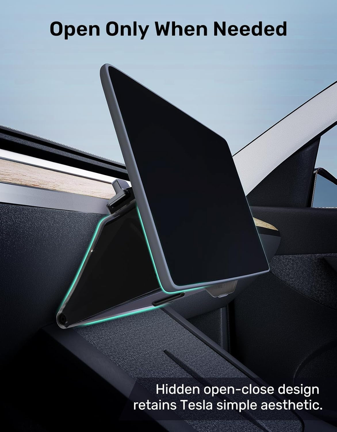 Tesla Model Y Accessories 2024 under Screen Storage, [Hidden & Anti-Drop & Easy Install] Center Console Organizer for Model 3 Accessories, with Anti-Slip Silicone Pad for Model Y & 3 (2017-2024)
