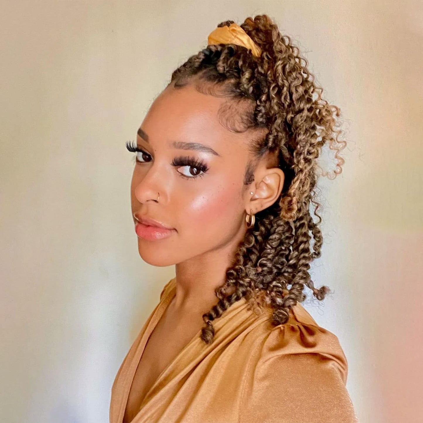 Passion Twist Hair 8 Inch, 8 Packs Passion Twist Crochet Hair for Black Women, Prelooped Crochet Twist Hair with Curly Ends (8Inch, 27#)