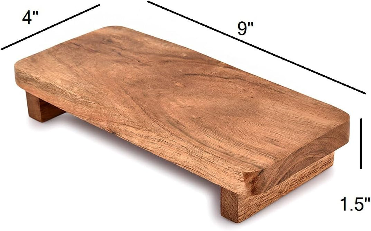 Display Stands Acacia Wood Modern Farmhouse Décor Displays Decorations for Rustic Home and Kitchen Décor (9" X 4" X 1.5")
