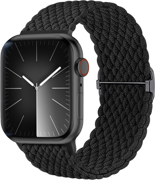 Braided Nylon Compatible with Apple Watch Bands 49Mm 45Mm 44Mm 42Mm 41Mm 40M 38Mm for Women Men, Stretchy Breathable Adjustable Sport Straps Compatible with Iwatch Series 9 8 7 6 5 4 3 SE Ultra