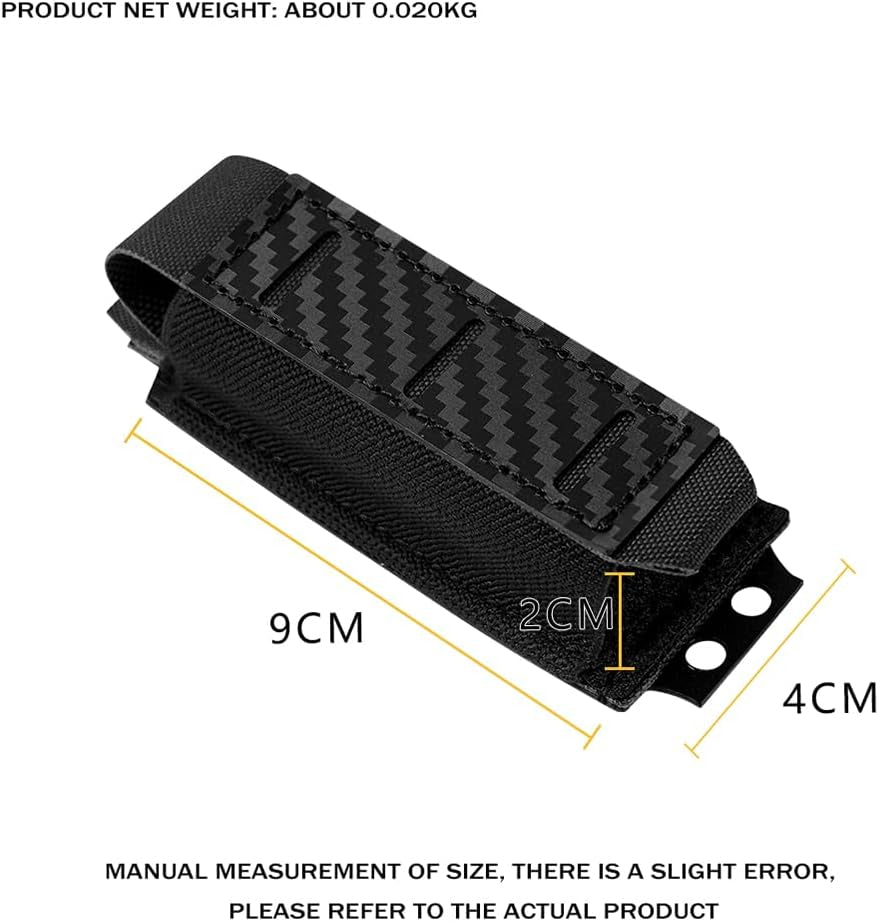 Pistol Mag Pouch 9Mm Magazine Pouches MOLLE Holder,For M1911 92F 9Mm .40 Magzines Flashlight Holster, with Carbon Fiber Patterned PP Plate Construction Single Magazines Carrier