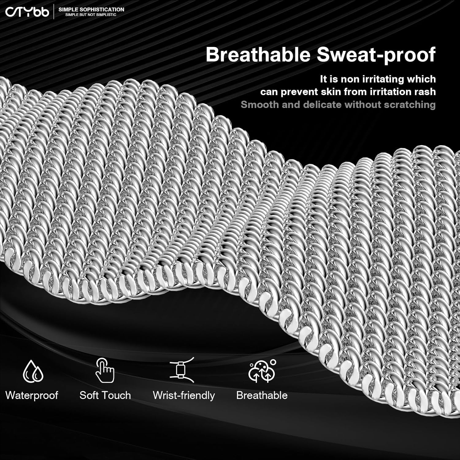Milanese Mesh Loop Compatible with Apple Watch Band 40Mm 41Mm 38Mm 42Mm Series 10 9 8 7 SE 6 5 4 3 2 1 Men & Women, Stainless Steel Wider Metal Strap with Magnetic Clasp for Iwatch Bands