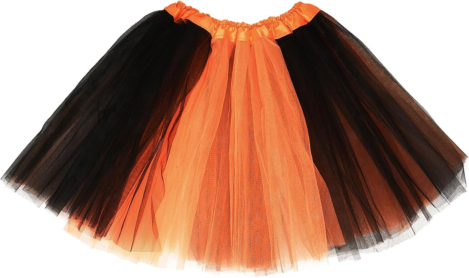 1 PCS Tutu Skirt Princess Skirt Tulle Skirt Layered Tutu Skirt for Halloween Christmas Party Costume Birthday Running Accessories Black Orange