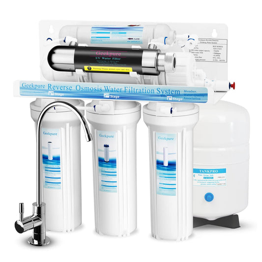 6 Stage Reverse Osmosis RO Drinking Water Filter System with UV Filter-75Gpd