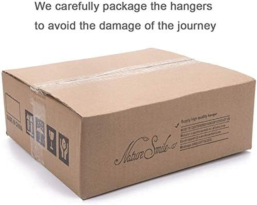 Solid Lotus Wood Deluxe Wooden Pants Hangers Bottom Hanger Jeans Hanger Skirt Hanger with 2-Adjustable Clips Anti-Rust Hook Pack of 10 (Natural)