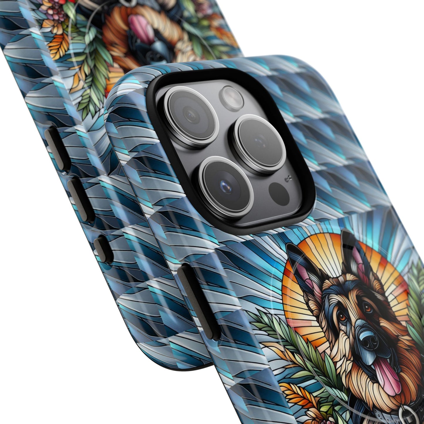 German Shepherd Stained Glass Tough Magnetic Cases
