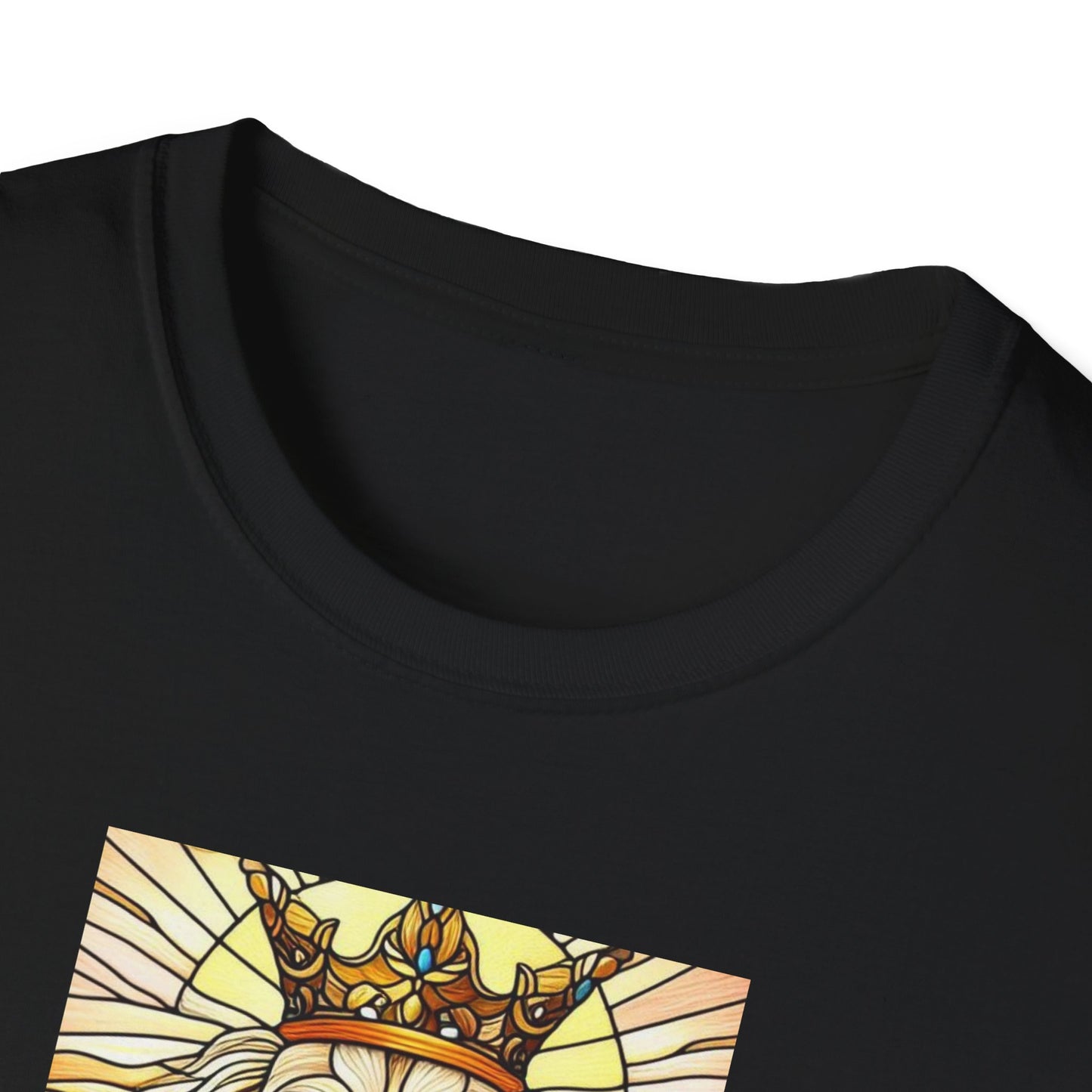 Golden Retriever Animal Stained Glass Design Unisex Softstyle T-Shirt