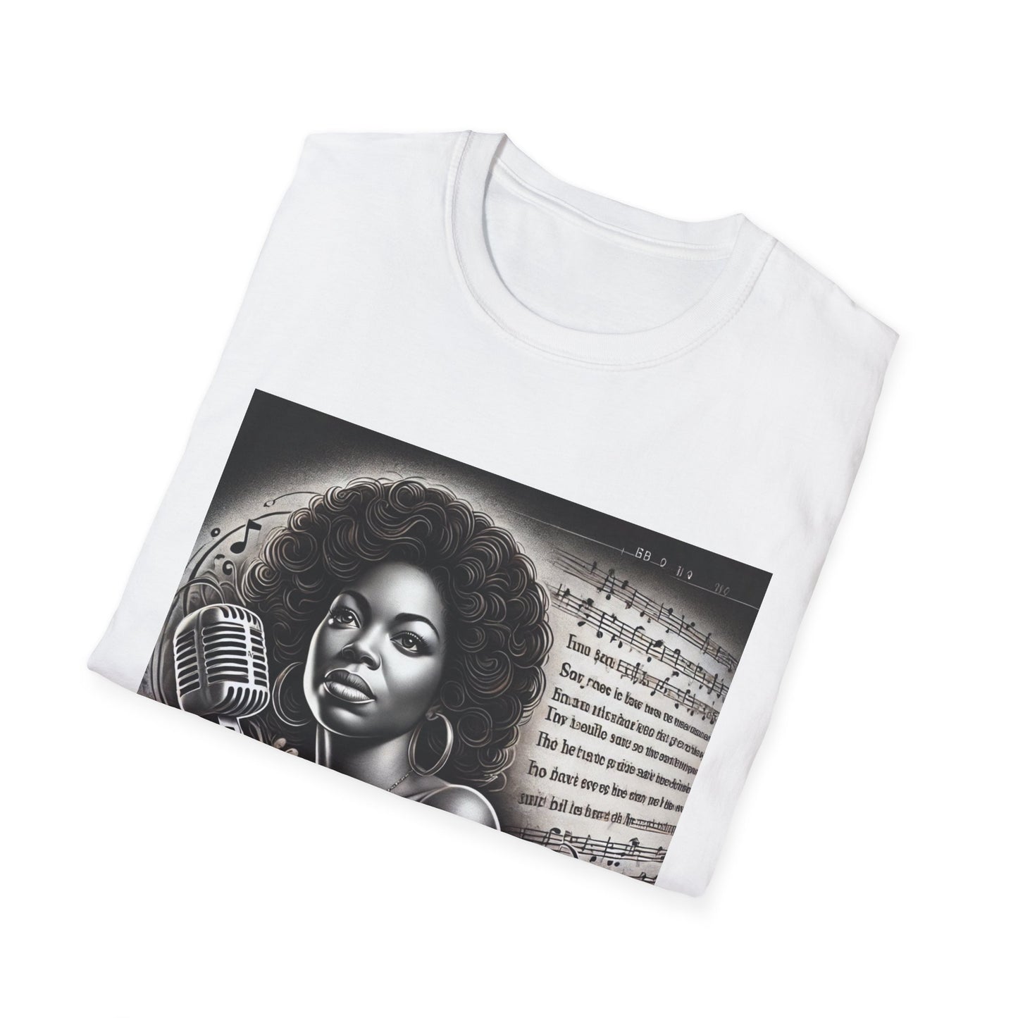 Angie Stone Retro Music Lover Unisex Softstyle T-Shirt - Afrocentric Design