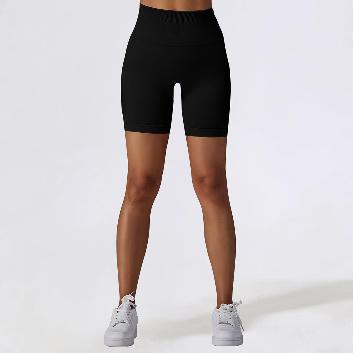 Butt Lifting Workout Shorts for Women V Cross Back Gym Shorts Seamless Scrunch Butt High Waisted Booty Shorts