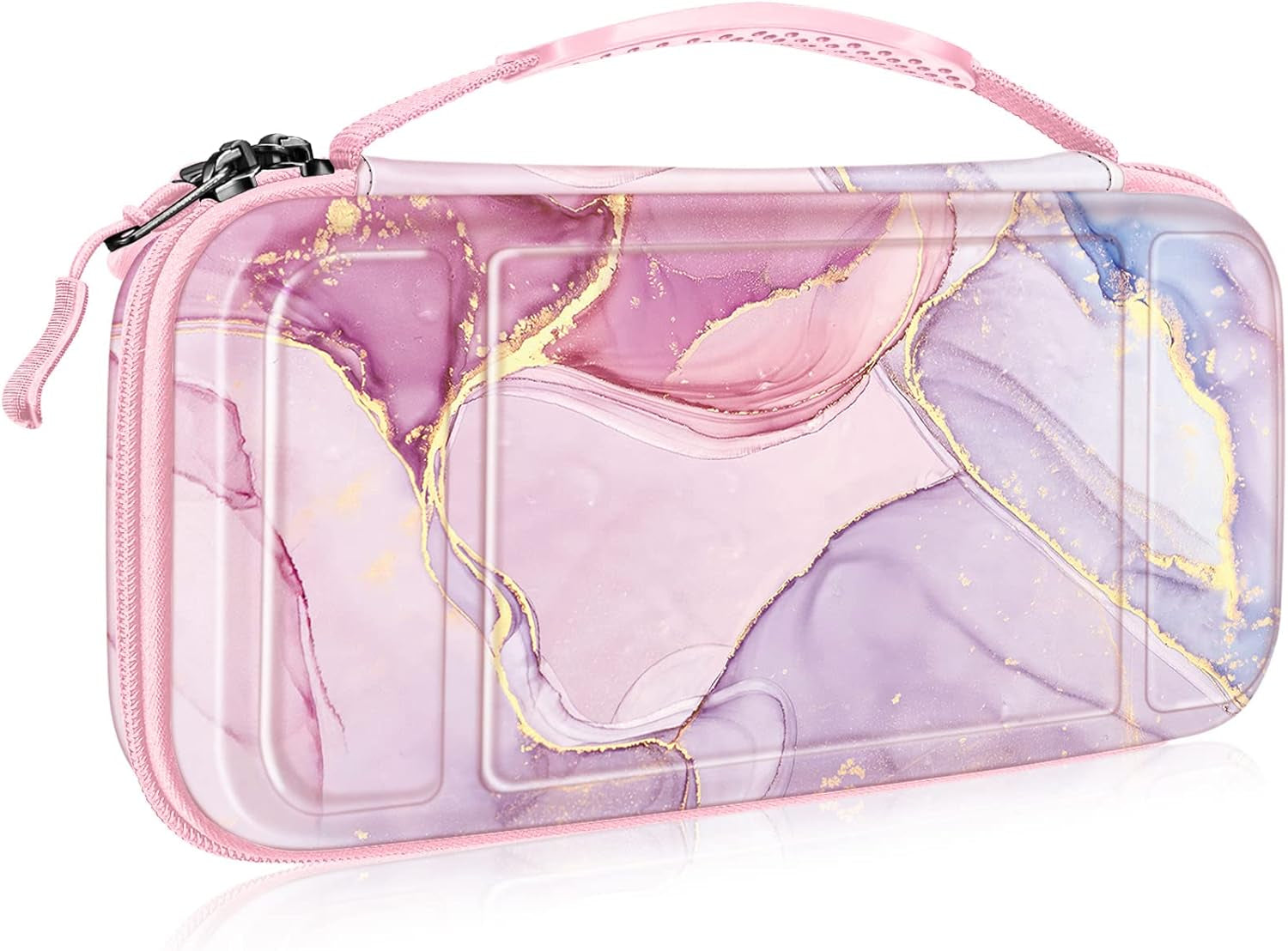 Carrying Case for Nintendo Switch OLED Model 2021/Switch 2017, [Shockproof] Hard Shell Protective Cover Travel Bag W/10 Game Card Slots for Switch Console Joy-Con & Accessories