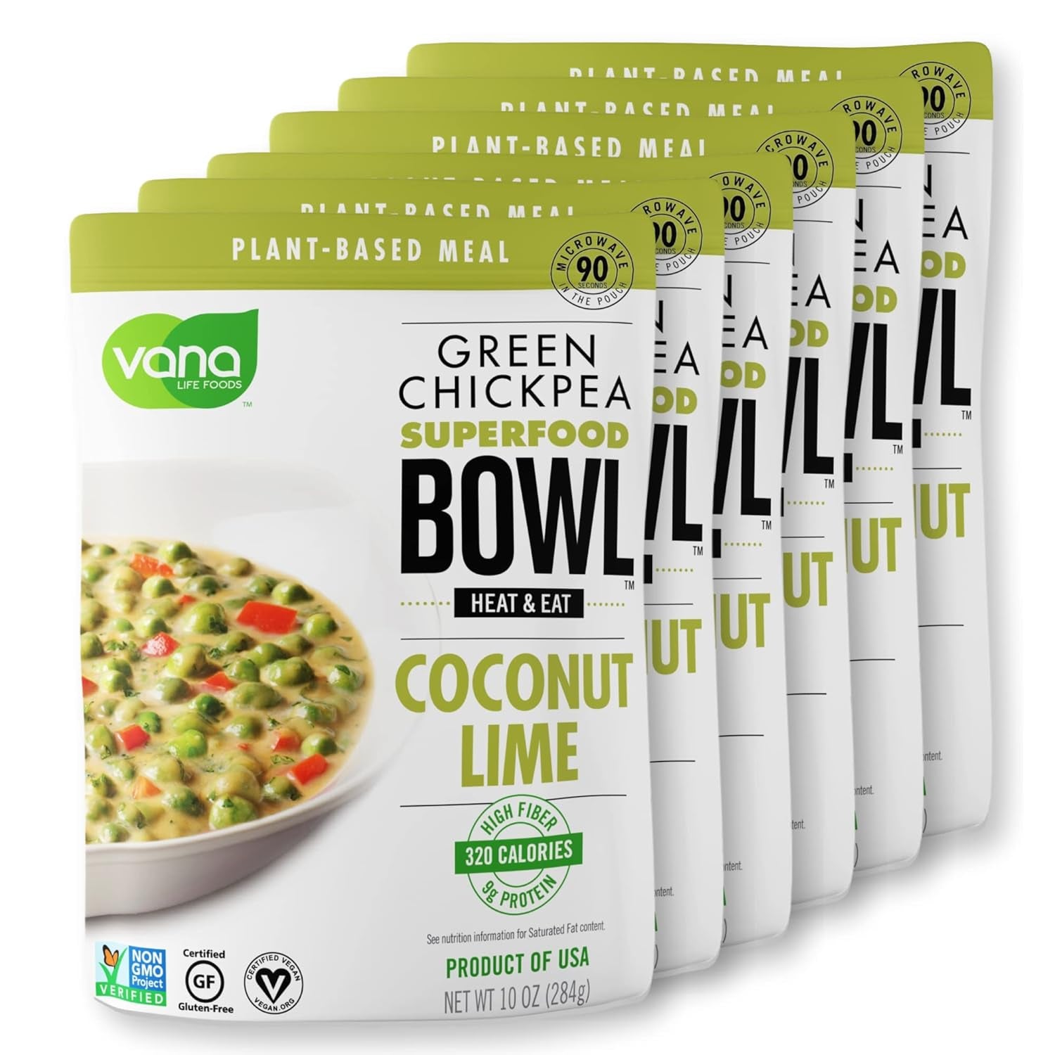 Life'S Foods Plant Based Ready Meal - Green Chickpea Superfood Bowl Heat and Eat Microwaved Cooked Bowl | Product of the USA (Chipotle & Black Bean, Pack of 6)