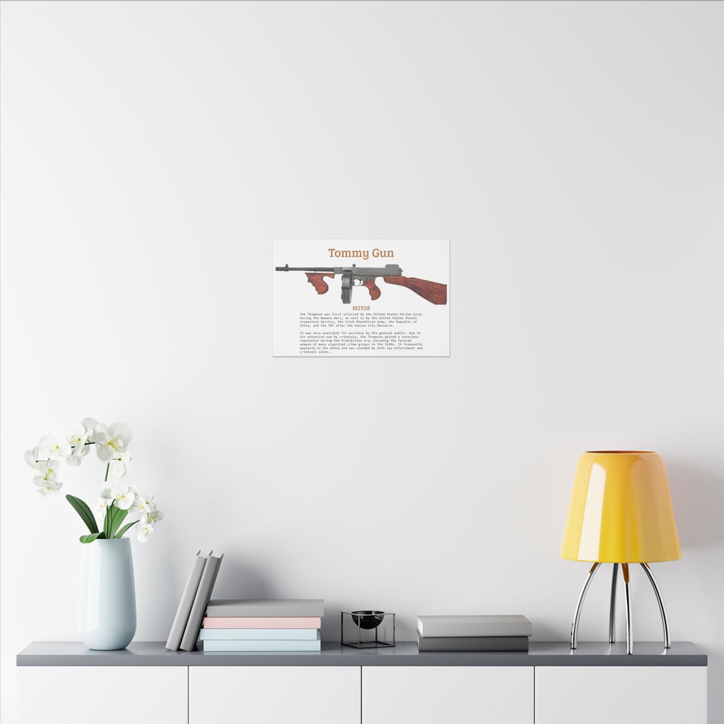 Thompson submachine gun TOMMY GUN M1928 Matte Canvas, Stretched, 0.75" (Multi-Size)