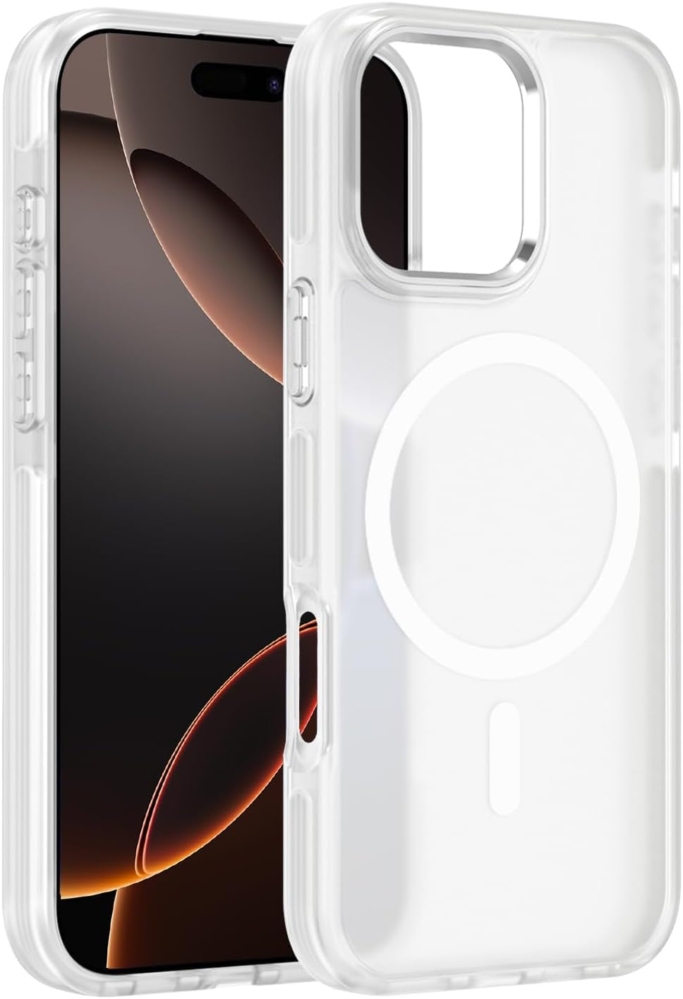 2025 New Magnetic for Iphone 16E Case,Compatible with Magsafe,Military Grade Drop Tested, Shockproof Matte Translucent Hard Back Slim Protective Case.Black Magnetic Circle.