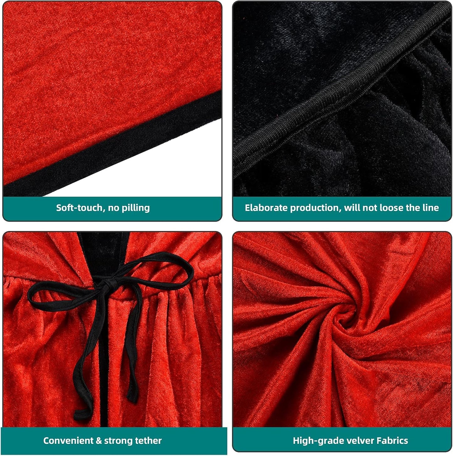 Hooded Cloak Velvet Robe Cape for Halloween Cosplay Costumes, Unisex