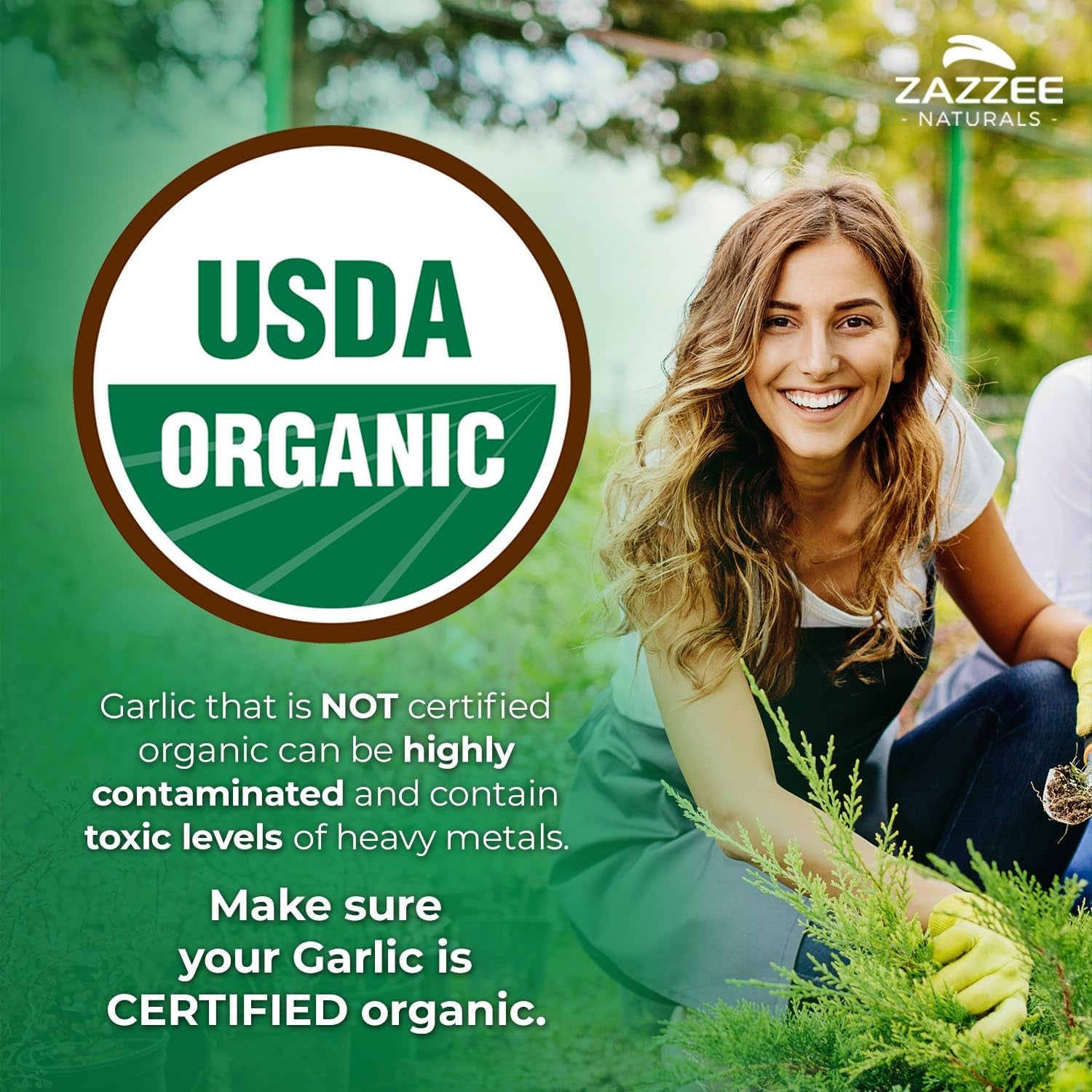 USDA Organic Odorless Garlic 20:1 Extract, 5000 Mg Strength, 100 Vegan Capsules, 3+ Month Supply, Standardized, Concentrated 20X Extract, 100% Vegetarian, All-Natural, Non-Gmo, Made in the USA TLBH
