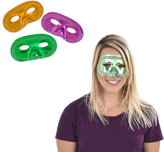 Mardi Grass Masks, Face Costume Accessories, Party Favor Supplies, Great for Quick Costumes, 6.75" Inches