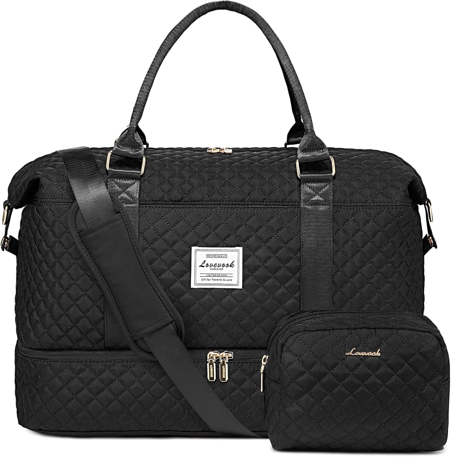 Travel Duffle Bag,Carry on Overnight Bag with Shoe Compartment,Weekender Bags for Women with Toiletry Bag,Gym Duffel Bag with Wet Pocket,Hospital Bags for Labor and Delivery