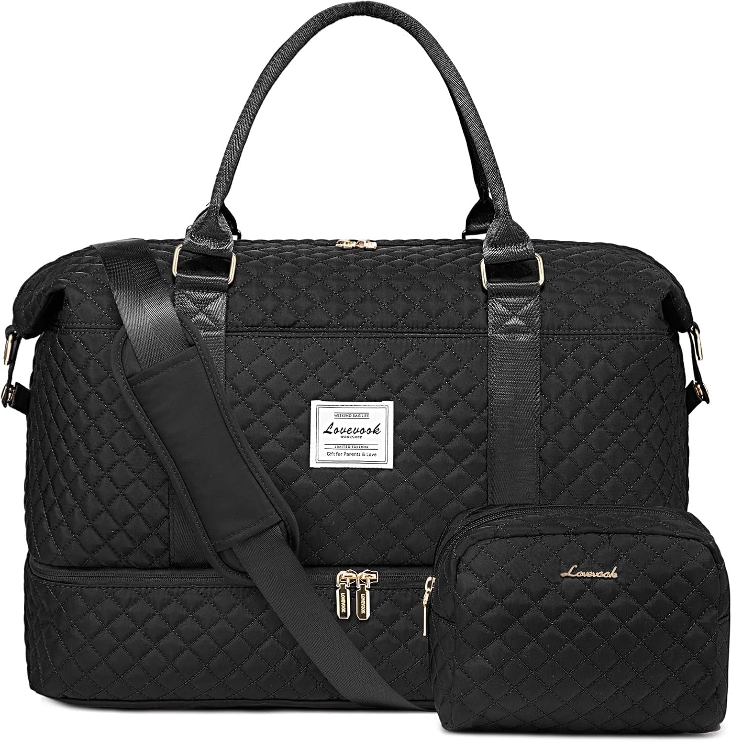 Travel Duffle Bag,Carry on Overnight Bag with Shoe Compartment,Weekender Bags for Women with Toiletry Bag,Gym Duffel Bag with Wet Pocket,Hospital Bags for Labor and Delivery
