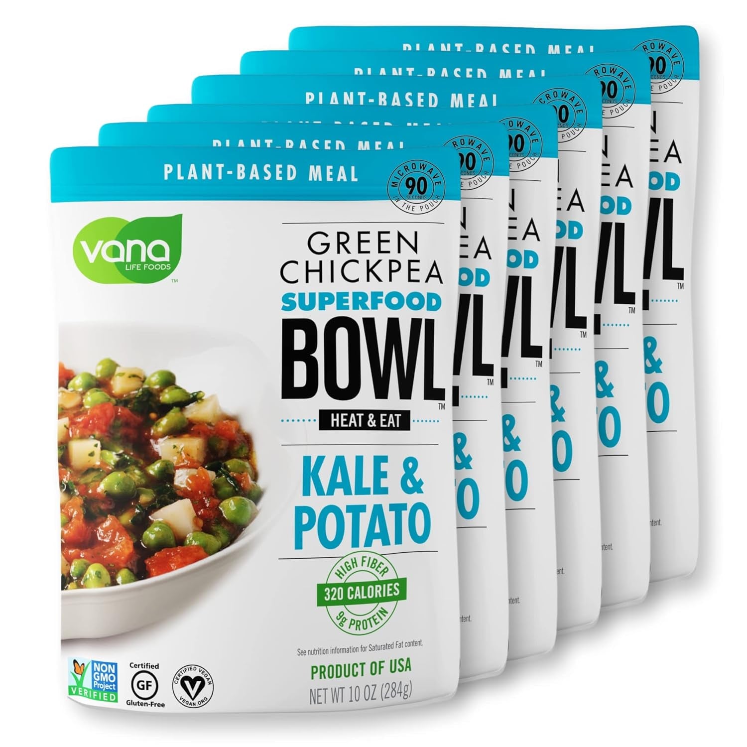 Life'S Foods Plant Based Ready Meal - Green Chickpea Superfood Bowl Heat and Eat Microwaved Cooked Bowl | Product of the USA (Chipotle & Black Bean, Pack of 6)