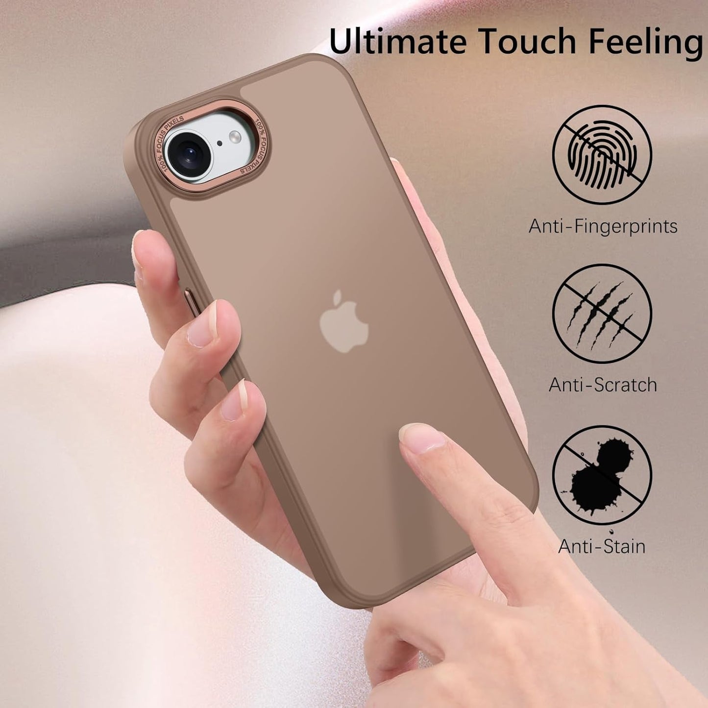 for Iphone 16E Case 2025,For Iphone 16E Matte Case [Military Grade Drop Protection] Slim Rugged Anti-Slip Durable Protective Bumper Phone Case for Iphone 16E Case 6.1" Desert Titanium