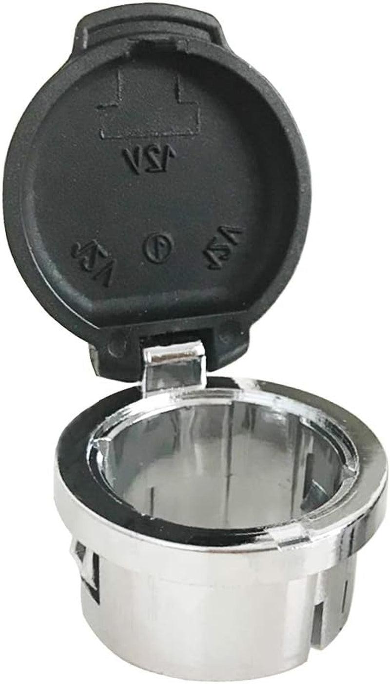 Set of 2 Plug Cover Cap 12V Chrome Replacement Power Outlet Dash Retainer Cigarette Lighter Plug Retainer for Chevrolet Silverado GMC Sierra 1500 2500HD 3500 2007-2013 20983936