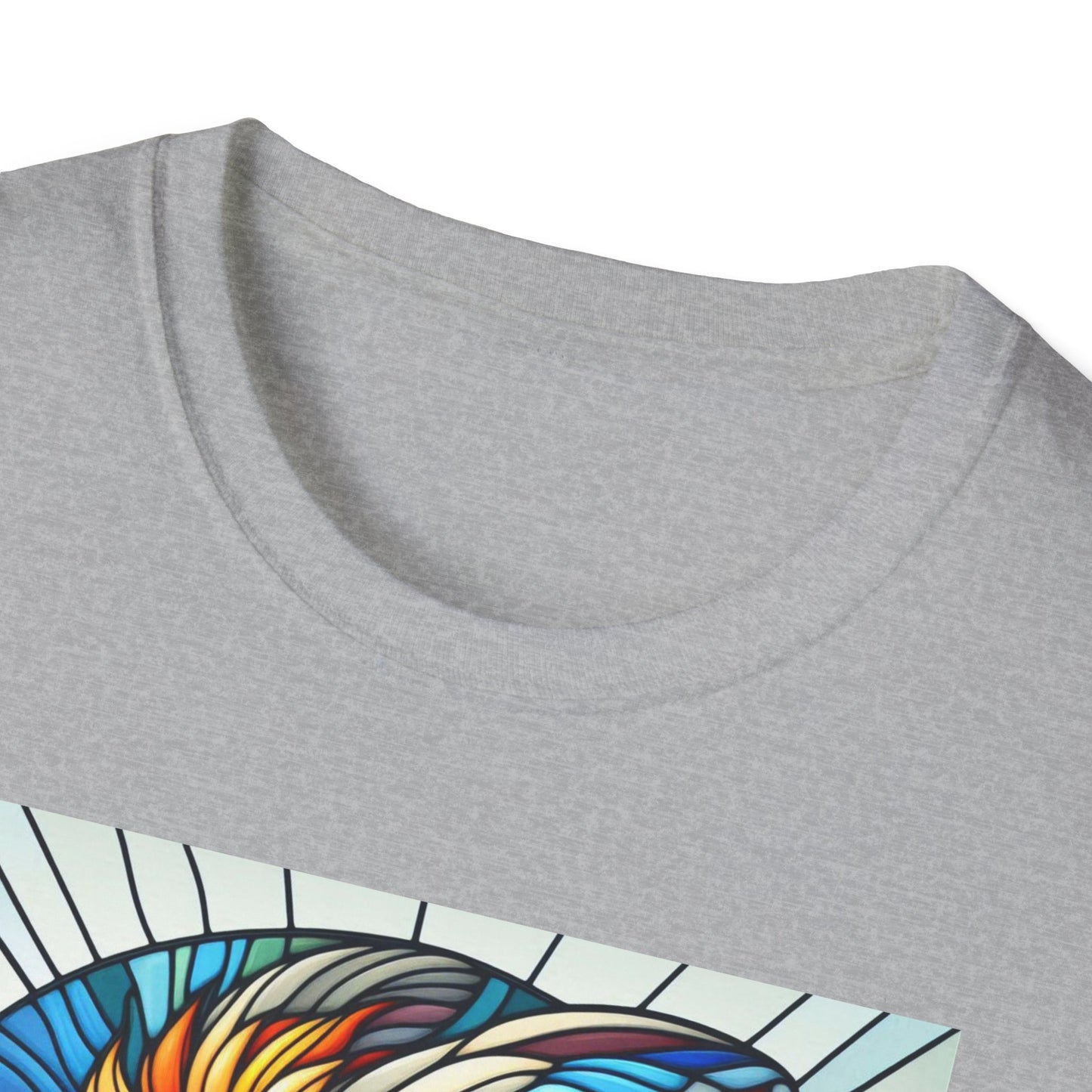 Lionhead Rabbit Animal Stained Glass Design Unisex Softstyle T-Shirt